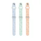 Szilikon óraszíj, Apple Watch kompatibilis, 42/44/45mm kijelzőjű okosórákkal, világoszöld