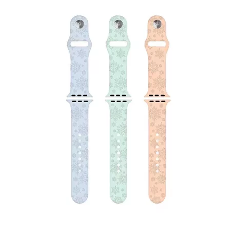 Szilikon óraszíj, Apple Watch kompatibilis, 42/44/45mm kijelzőjű okosórákkal, világoszöld