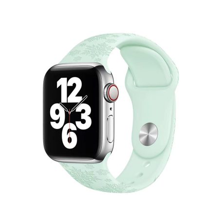 Szilikon óraszíj, Apple Watch kompatibilis, 38/40/41mm kijelzőjű okosórákkal, türkizkék