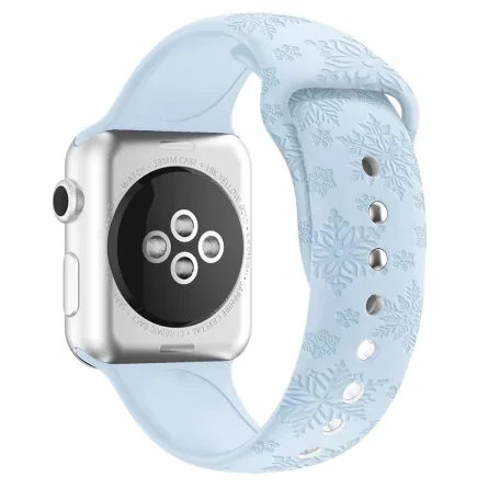 Szilikon óraszíj, Apple Watch kompatibilis, 42/44/45mm kijelzőjű okosórákkal, türkizkék