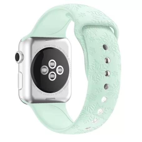 Szilikon óraszíj, Apple Watch kompatibilis, 42/44/45mm kijelzőjű okosórákkal, türkizkék