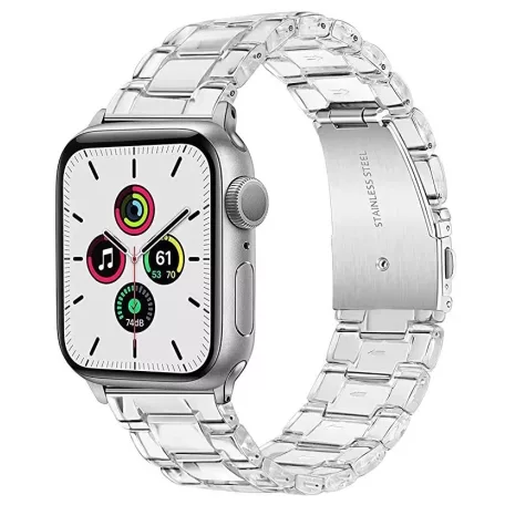Apple Watch óraszíj, kompatibilis 42/44/45mm kijelzőjű okosórákkal, átlátszó