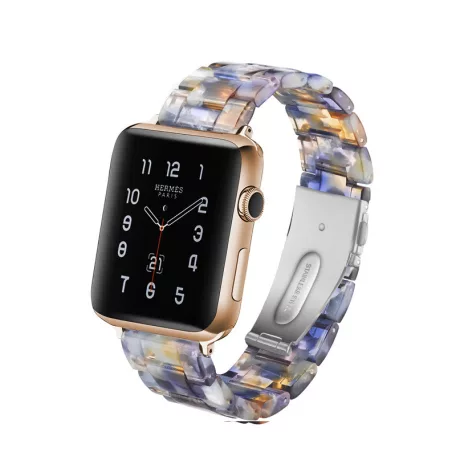 Apple Watch óraszíj, kompatibilis 38/40/41mm kijelzőjű okosórákkal, kristálykék/sárga