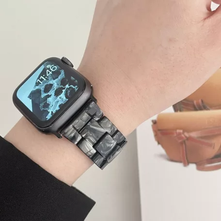 Apple Watch óraszíj, kompatibilis 42/44/45mm kijelzőjű okosórákkal, selyembarna