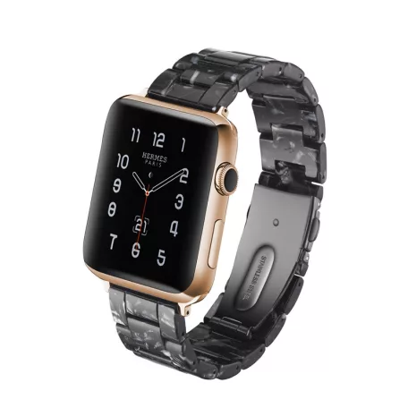 Apple Watch óraszíj, kompatibilis 42/44/45mm kijelzőjű okosórákkal, fekete márvány