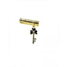 Szilikon óraszíj dekoratív gyűrű, kulcs formájú univerzális óraszíj dísz, arany-fekete