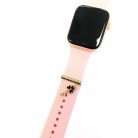 Szilikon óraszíj dekoratív gyűrű, kulcs formájú univerzális óraszíj dísz, arany-fekete