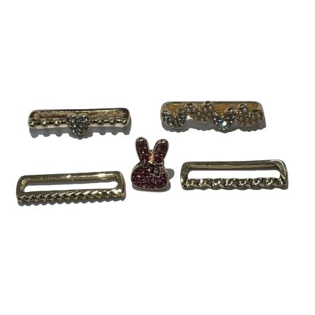 Szilikon óraszíj dekoratív gyűrű, 5 különböző univerzális óraszíj dísz, arany-pink