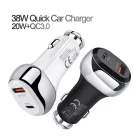 Autós USB Szivargyújtós Gyorstöltő, 1xUSB-C + 1xUSB csatlakozó, 5V/3A/38W gyorstöltés, fekete/ezüst