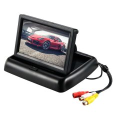   Digitális TFT LED színes monitor tolatókamerákhoz, kihajtható, 4,3” kijelző, fekete