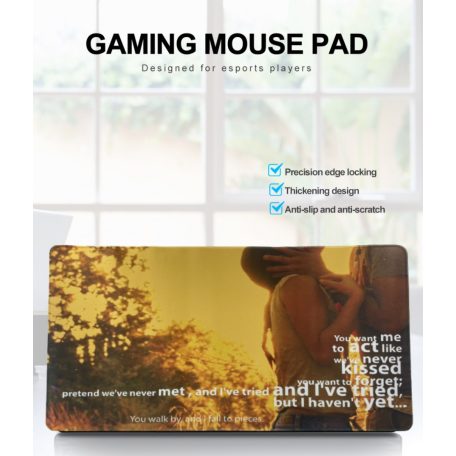 Professzionális Gamer egérpad, gumitalp, gaming kiegészítő, 600x300x3mm, romantikus mintával