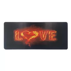   Professzionális Gamer egérpad, love mintás, gumitalp, gaming kiegészítő, 700x300x3mm, LOVE mintával