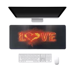   Professzionális Gamer egérpad, love mintás, gumitalp, gaming kiegészítő, 700x300x3mm, LOVE mintával