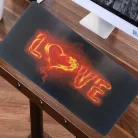 Professzionális Gamer egérpad, love mintás, gumitalp, gaming kiegészítő, 700x300x3mm, LOVE mintával