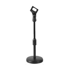   Stabil Asztali Mikrofontartós állvány, állítható magasság: 25cm-36cm, mikrofontartó kengyel, fekete