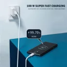 Prémium Adat- és Töltőkábel, Lightning/USB csatlakozó, 20W gyorstöltés, 2 méter, fehér