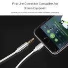 AUX átalakító kábel Lightning-ról 3,5mm jack-re, 1 méter, ezüst-fehér