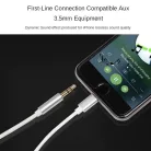 AUX átalakító kábel Lightning-ról 3,5mm jack-re, 1 méter, ezüst-fehér