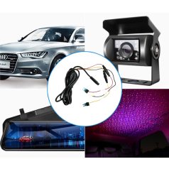   Autós kamera töltő adapter, biztosíték táblába köthető, 2.5 méter, 5V/2A, 8PIN csatlakozó, fekete