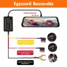 Autós kamera töltő adapter, biztosíték táblába köthető, 2.5 méter, 5V/2A, 8PIN csatlakozó, fekete