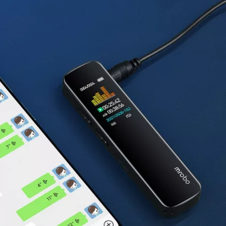 Mrobo Digitális Diktafon RV-19, zajcsökkentés, 8GB, fekete