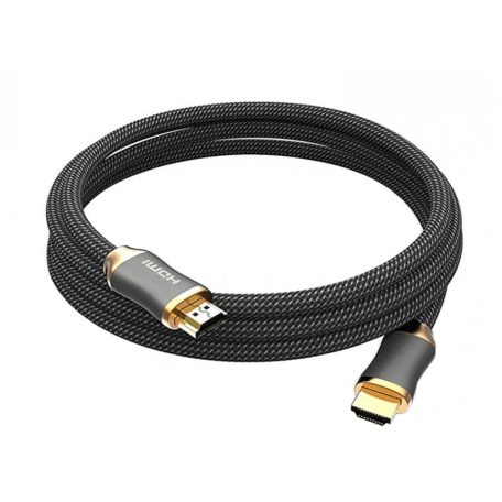 HDMI kábel, 4K Ultra High Speed,1.5 méter, kompatibilis Apple TV, Samsung QLED TV, Xbox, PS4, 3D, fekete-aranyszín