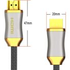 HDMI kábel, 4K Ultra High Speed,1.5 méter, kompatibilis Apple TV, Samsung QLED TV, Xbox, PS4, 3D, fekete-aranyszín