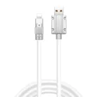 JKX Szilikon Bevonatú Töltőkábel, Lightning/USB csatlakozó, 3A gyorstöltés, 1 méter, kék