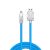 JKT folyékony szilikon töltő kábel, USB-C/USB csatlakozó, 120W gyors töltés, 1 méter, kék