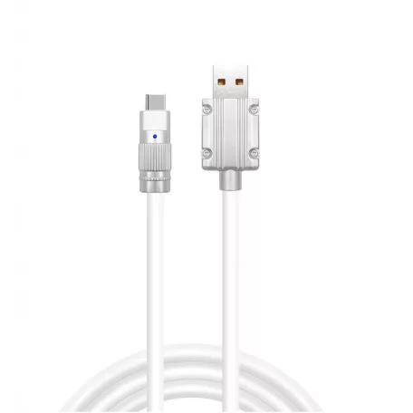 JKT Szilikon Bevonatú Töltőkábel, USB-C/USB csatlakozó, 120W gyorstöltés, 1 méter, kék