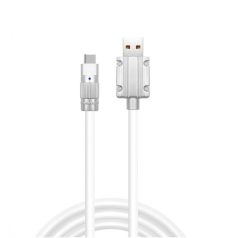   JKT folyékony szilikon töltő kábel, USB-C/USB csatlakozó, 120W gyors töltés, 1 méter, fehér