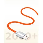 JKT Szilikon Bevonatú Töltőkábel, USB-C/USB csatlakozó, 120W gyorstöltés, 1 méter, fehér