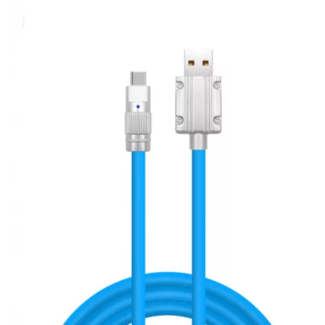 JKT Szilikon Bevonatú Töltőkábel, USB-C/USB csatlakozó, 120W gyorstöltés, 1 méter, narancssárga