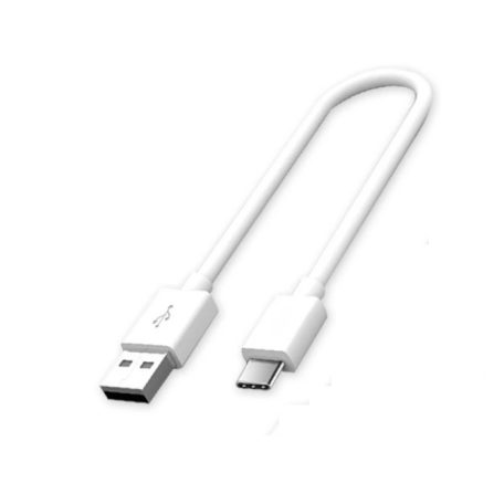 Prémium Adat- és Töltőkábel, 20 cm, USB-C/USB típusú, 2.4A gyorstöltés, fehér