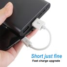 Prémium Adat- és Töltőkábel, 20 cm, USB-C/USB típusú, 2.4A gyorstöltés, fehér