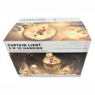 Snowman/Hóember Gömbök, 3m, LED függöny/fényfüzér, összefűzhető, 8 világítási mód, 10db gömb, zöld-piros-kék-sárga ünnepi fények