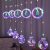 Összefűzhető Karácsonyfa Gömbök, 3m, LED fényfüzér, 8 világítási mód, 10db gömb, zöld-piros-kék-sárga ünnepi fények