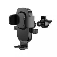   Autós Mobiltelefontartó, YC05 Szellőzőrácsra helyezhető, 360° gömbcsuklós szellőzőrács csiptetővel, fekete