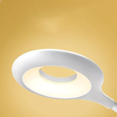 Asztali LED Lámpa, csíptetős, akkumulátoros, érintésre állítható 3 fényerő és meleg/semleges/hideg fényű színhőmérséklet, fehér