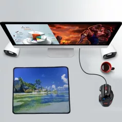   Egérpad, gumírozott talp, TB24752, csúszásmentes, vízálló, 250x300x3mm, tengerparti mintával