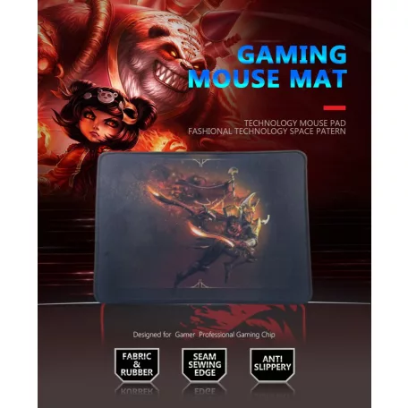 Professzionális Gamer egérpad warrior, gumitalp, 250x300x3mm, páncélos szamuráj mintával