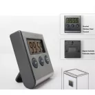 Digitális Konyhai Időzítő, LCD kijelzővel, mágneses hátlappal, asztali támasztóval, ezüst