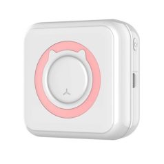   Hordozható Mini Okos Nyomtató, Intelligens, Bluetooth Mobilapp, 5db nyomtatóguriga, rózsaszín