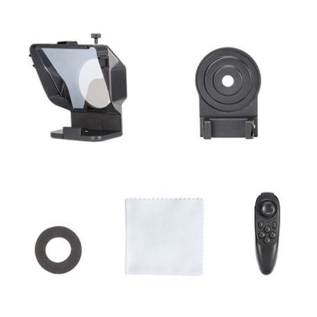 Hordozható Súgógép, Okostelefon felvételhez, PT-15, 3db vakupapucs foglalat + 1/4" rögzítő csavarmenet, élő közvetítéshez vagy interjúhoz, fekete