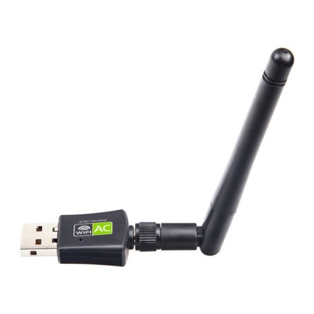 D-Band WiFi adapter, 600Mbps sebesség, USB2.0, kétsávos 2.4GHz/5GHz, PC és Laptophoz, fekete