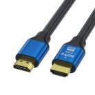 Nagy sebességű HDMI kábel 2.0v, 4K, 60Hz, 1.5 méter, kompatibilis Apple TV, Samsung QLED TV, 3D-Xbox, PS4, fekete-kék