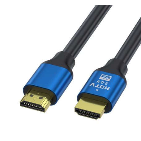 Nagy sebességű HDMI kábel 2.0v, 4K, 60Hz, 1.5 méter, kompatibilis Apple TV, Samsung QLED TV, 3D-Xbox, PS4, fekete-kék