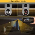 Intelligens Térfigyelő Kamera R11, 2MP FullHD dupla lencse, kétirányú hang funkció, mozgásérzékelés, fehér