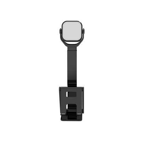 Hordozható mini LED lámpa, mobiltelefontartóval, fotó és videó készitéshez, fényerősség, színhőmérséklet állitható, fekete