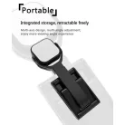 Hordozható mini LED lámpa, mobiltelefontartóval, fotó és videó készitéshez, fényerősség, színhőmérséklet állítható, fekete